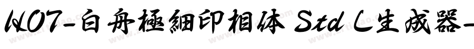 HOT-白舟極細印相体 Std L生成器字体转换